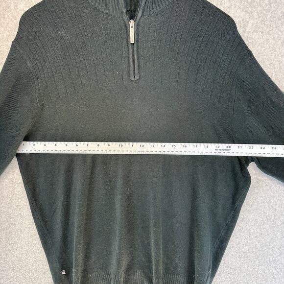 Geoffrey Beene Sweater Mens Size XL Black Quarter Zip Long Sleeve Pullover - Picture 7 of 9